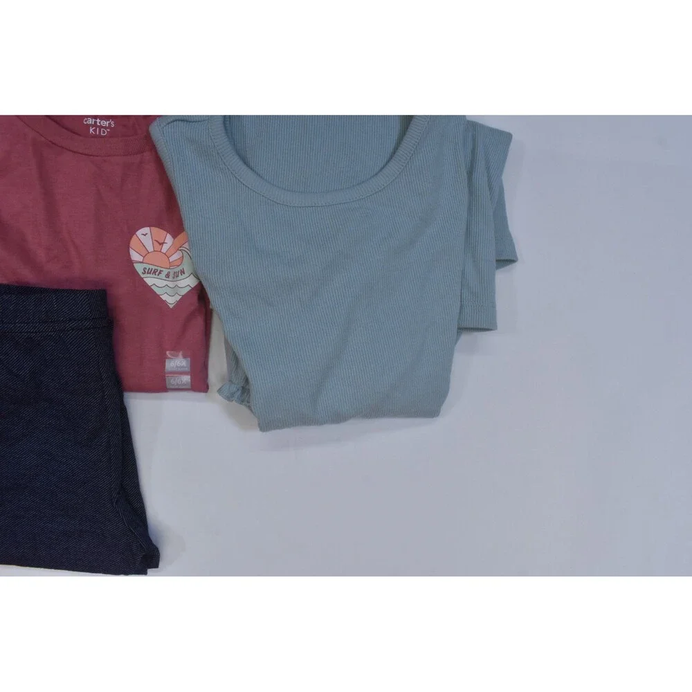 Carters Bulk Lot Of 7 Girls Size Small 6/7 Mixed Season Tops Bottoms Dresses